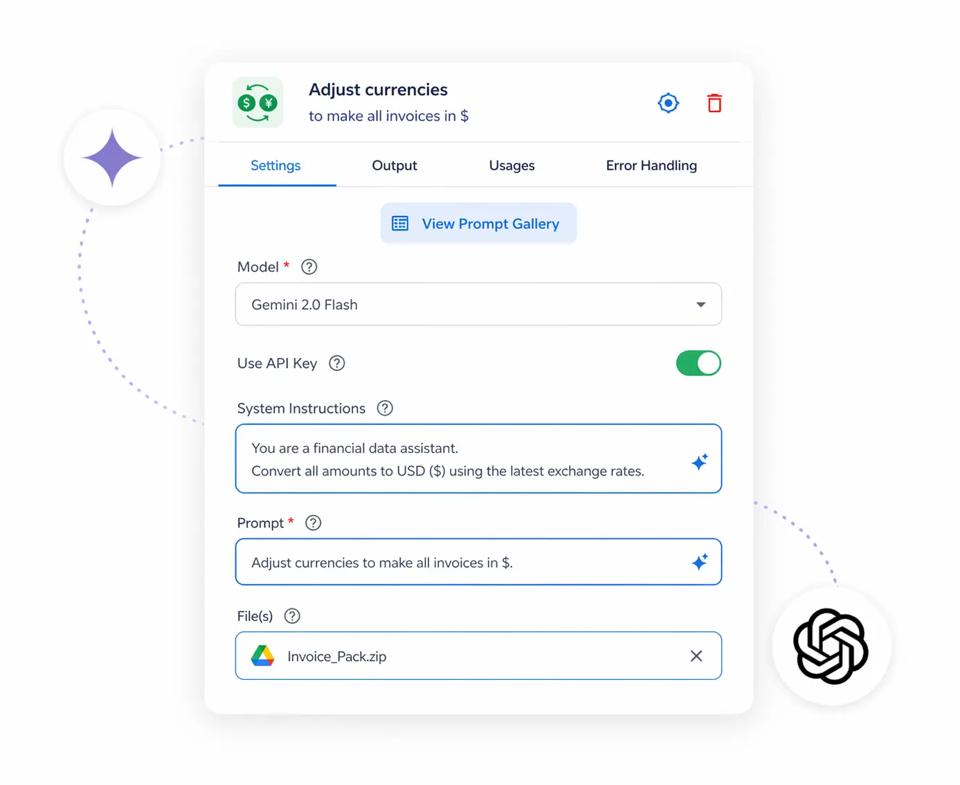 use AI to adjust currencies