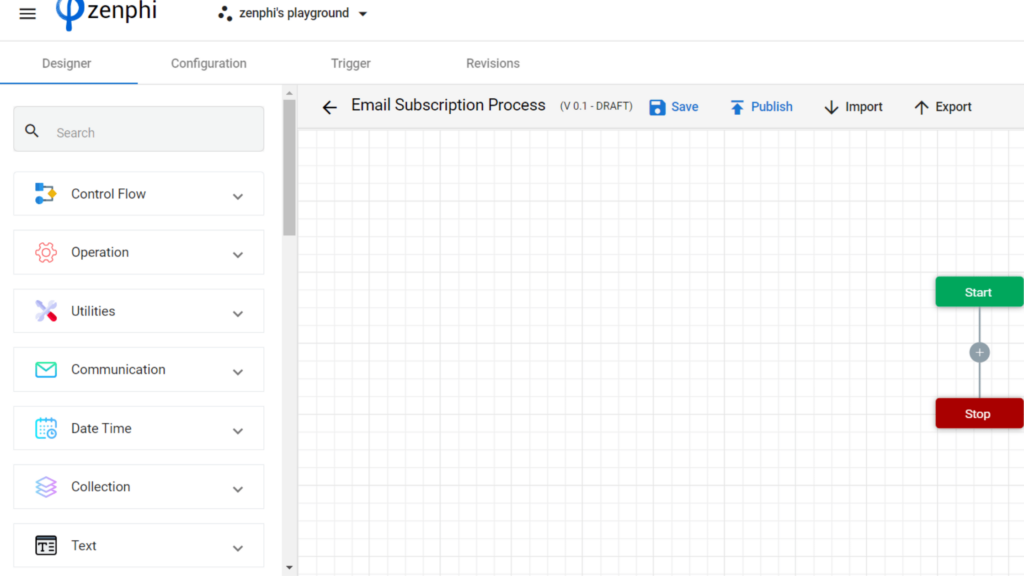 Step 4. Email signup workflow automation using zenphi