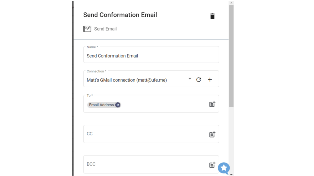 Step 7.2. Email signup workflow automation using zenphi