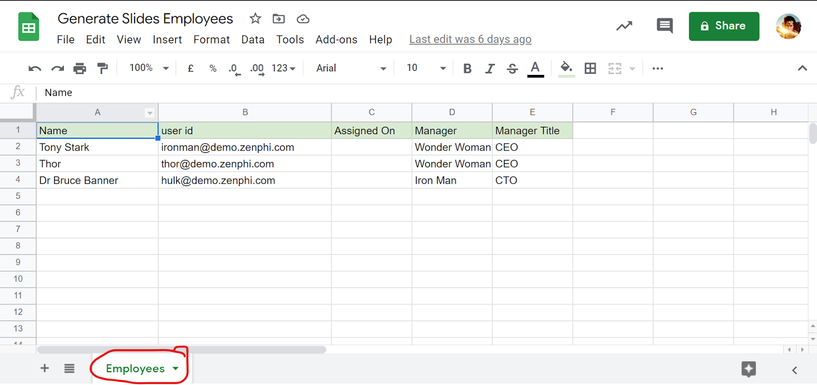 Record your interns' information using Google Sheets.