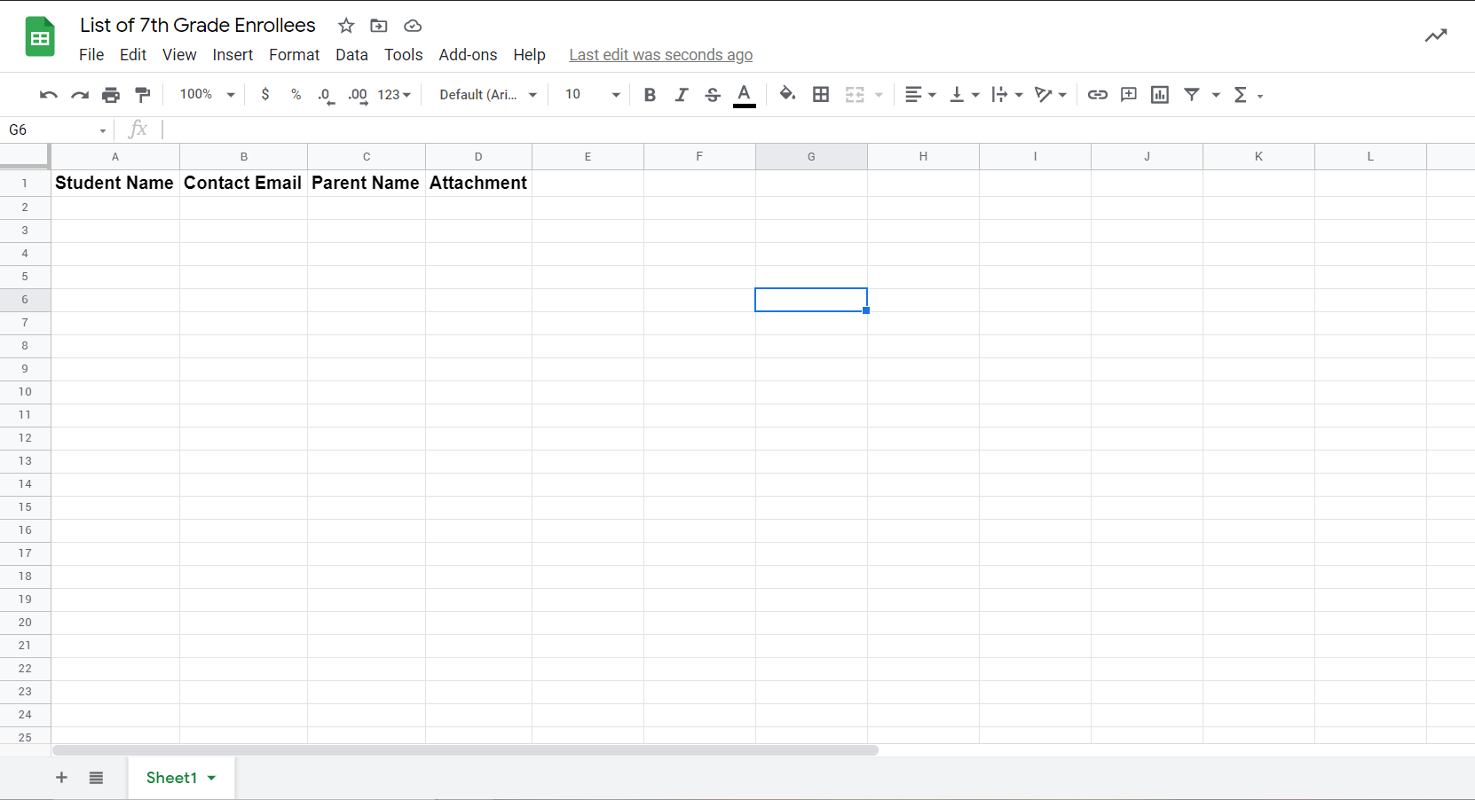Google Forms to Google Sheets Automation Step #2.