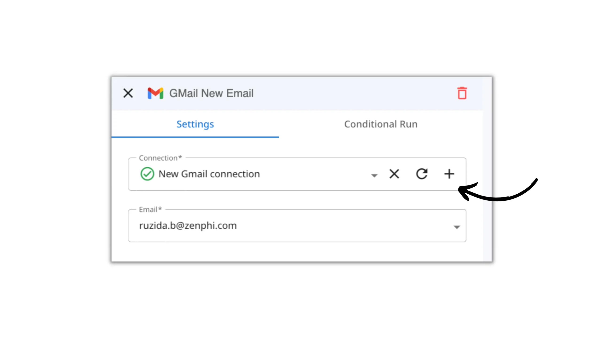 Setting up the email arrival trigger