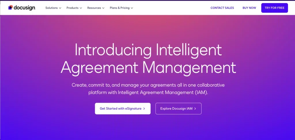 docusign landing page