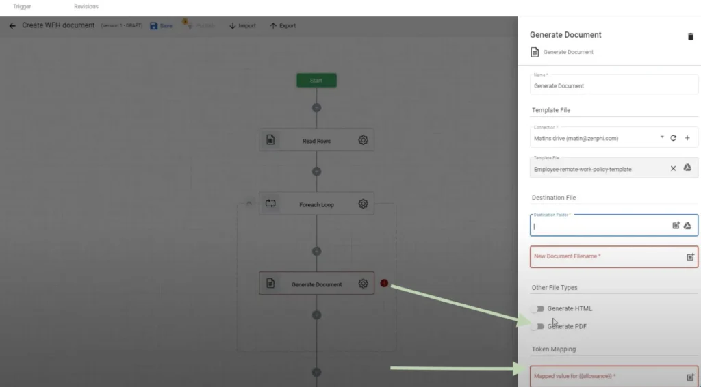 zenphi dashboard generate pdf