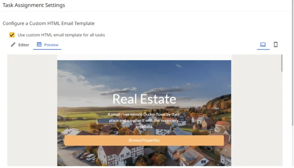 a valley view as an email template