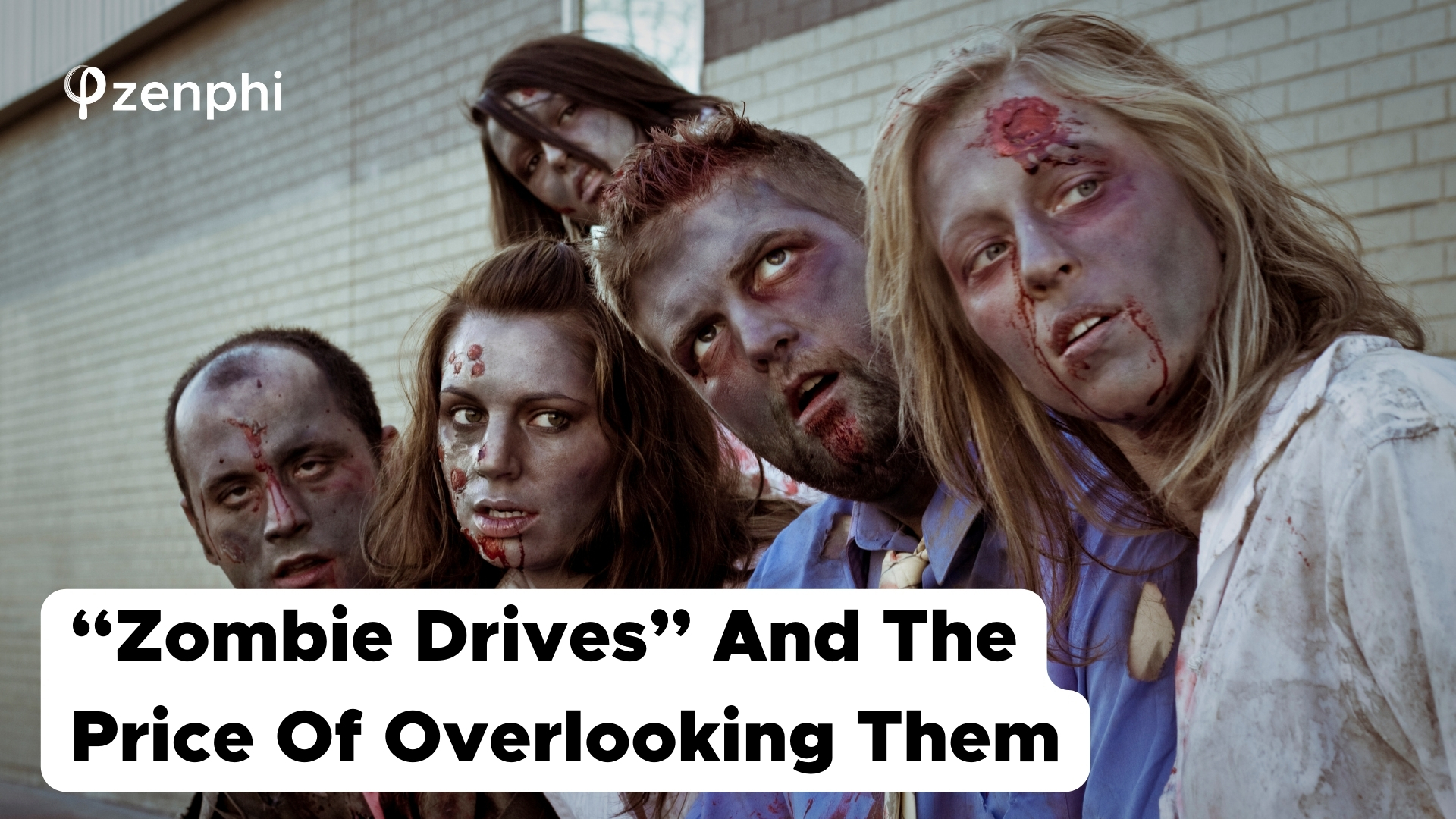 5 zombies looking sideways