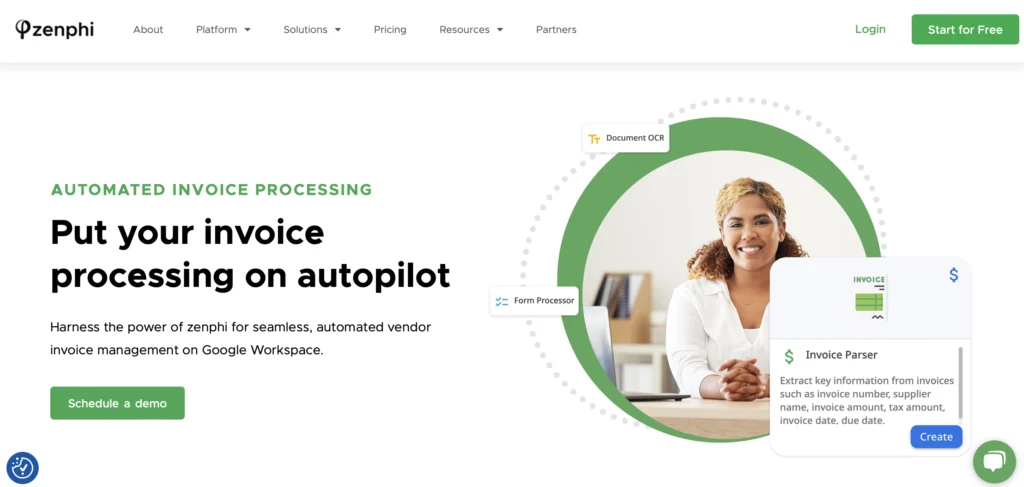 zenphi invoice processing page