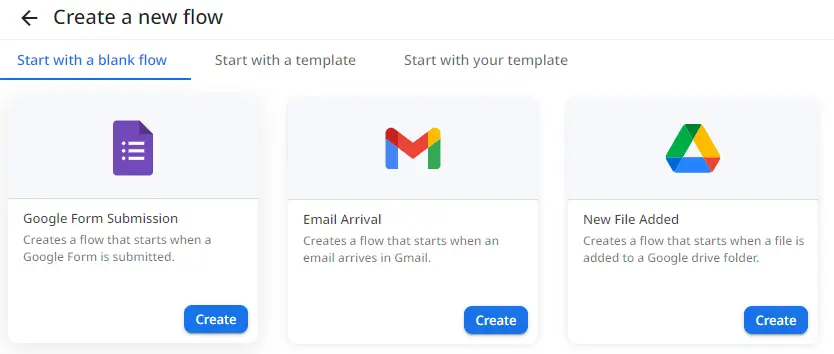 create a flow screen