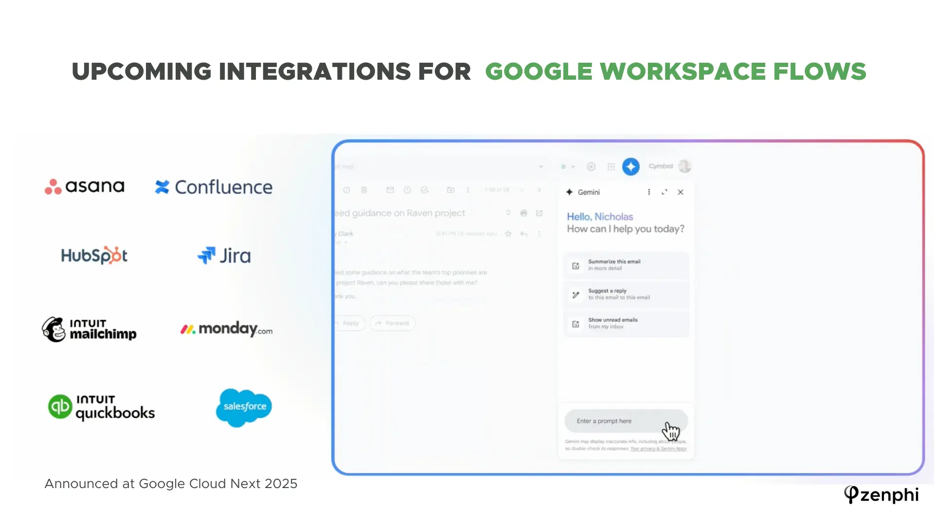 integrations for Google workspace flows