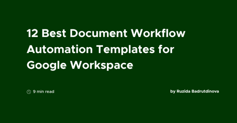 12 Best Document Workflow Automation Templates for Google Workspace