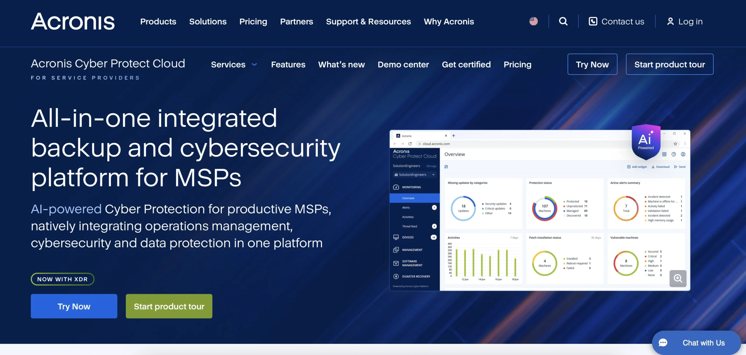 Acronis Cyber Protect Cloud homepage
