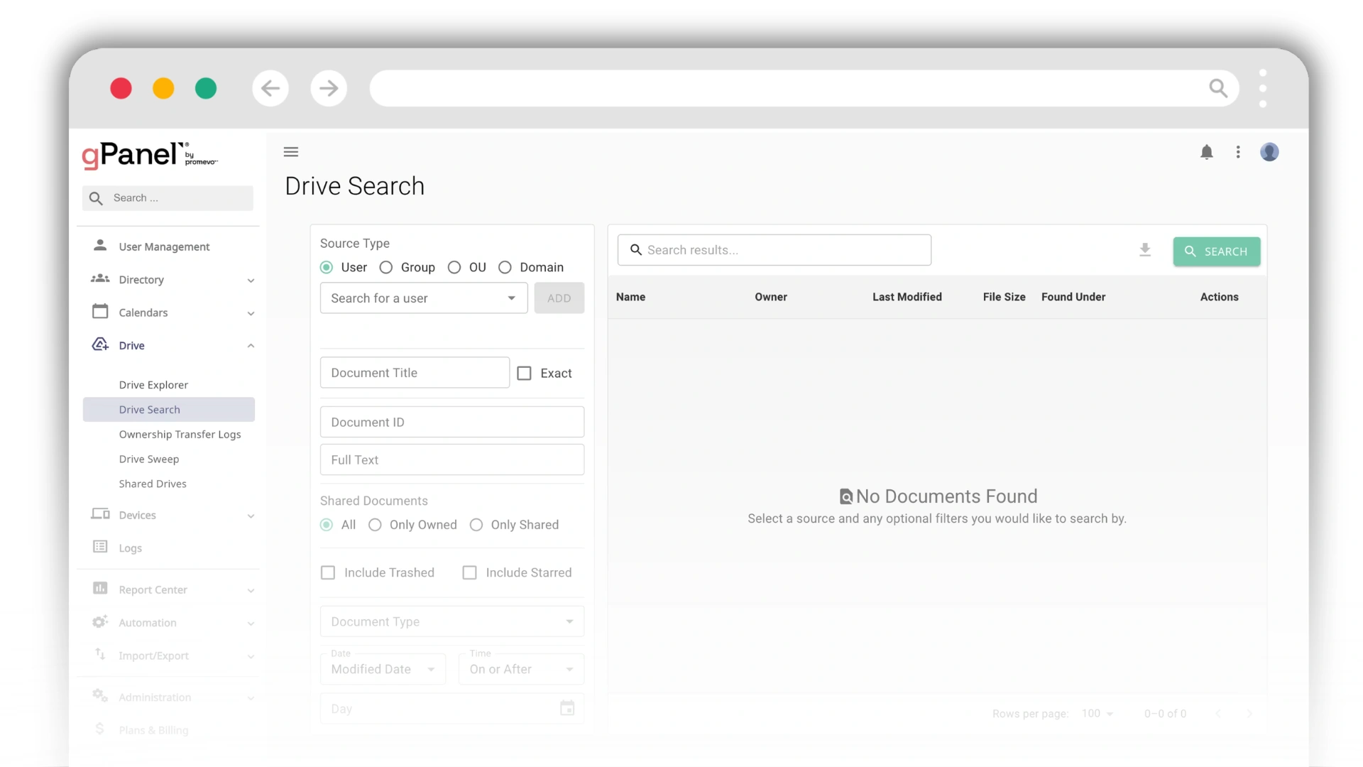 gPanel for Offboarding in google workspace