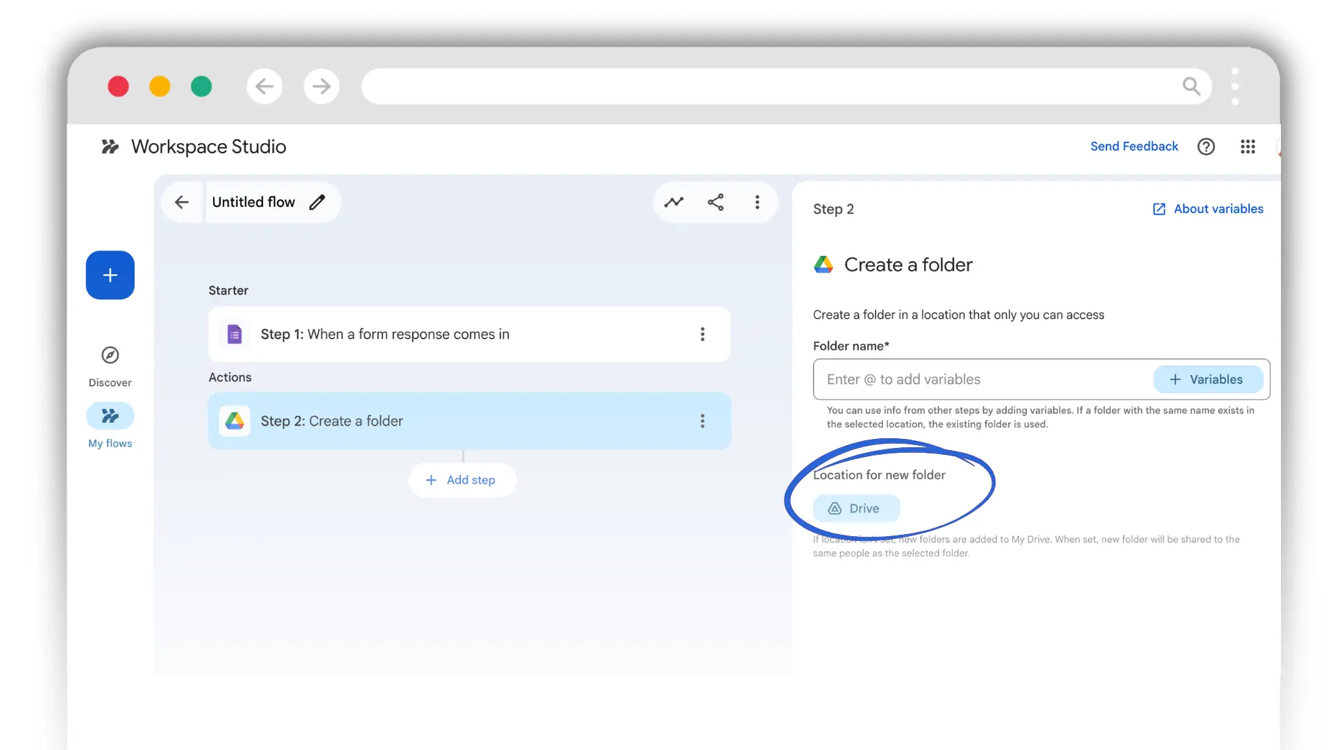 Google Workspace Studio Use cases — creating folders
