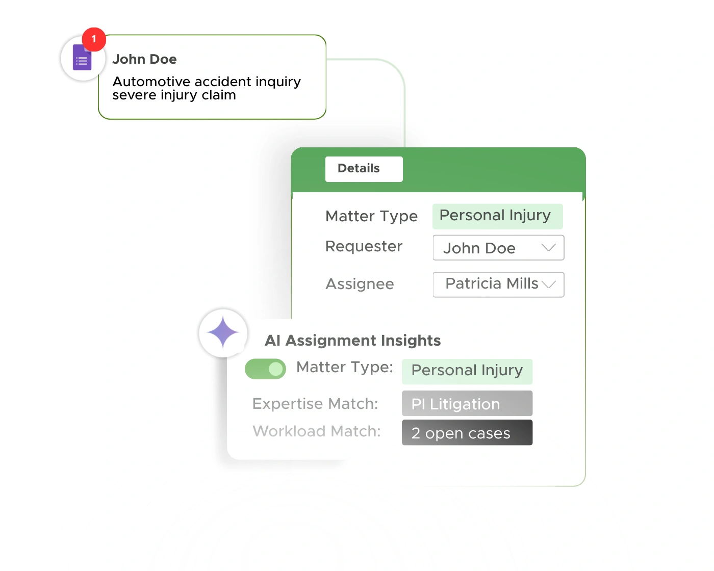 ai for automatic assignment a case in a law firm