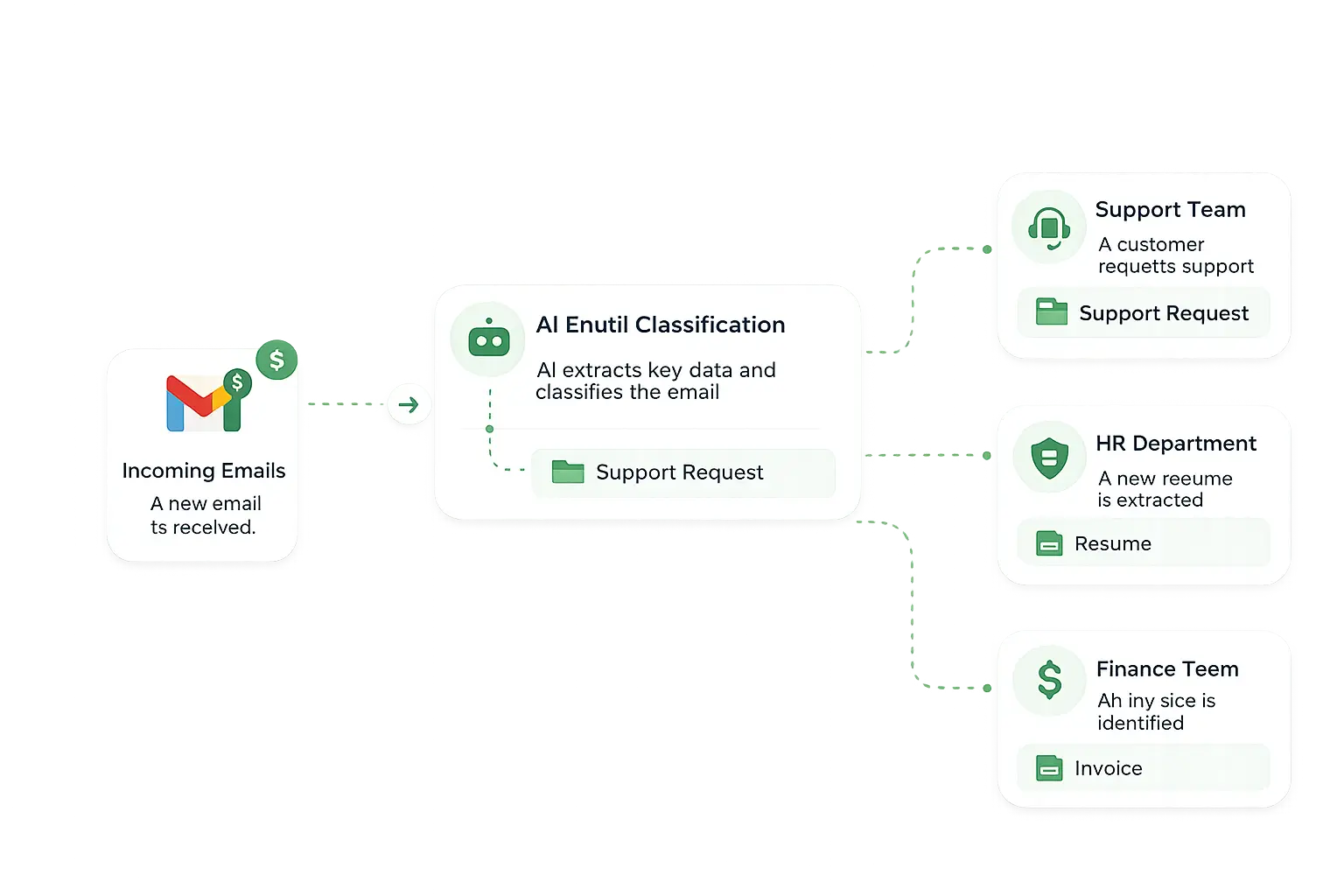 email classification workflow - shows how emails can be classified with AI in Google Workspace