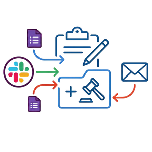 intake from various channels for the law firm - slack, forms, mail