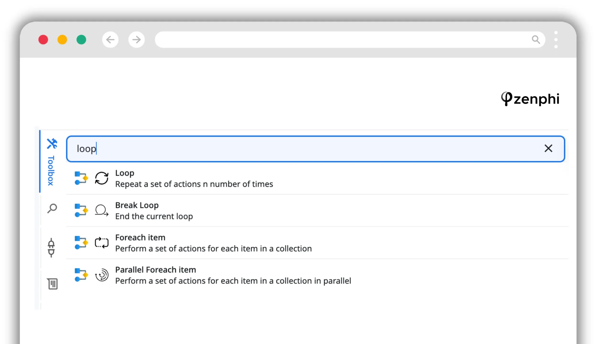 Loop, Foreach Item and Parallel Foreach Item actions for bulk operations in Zenphi