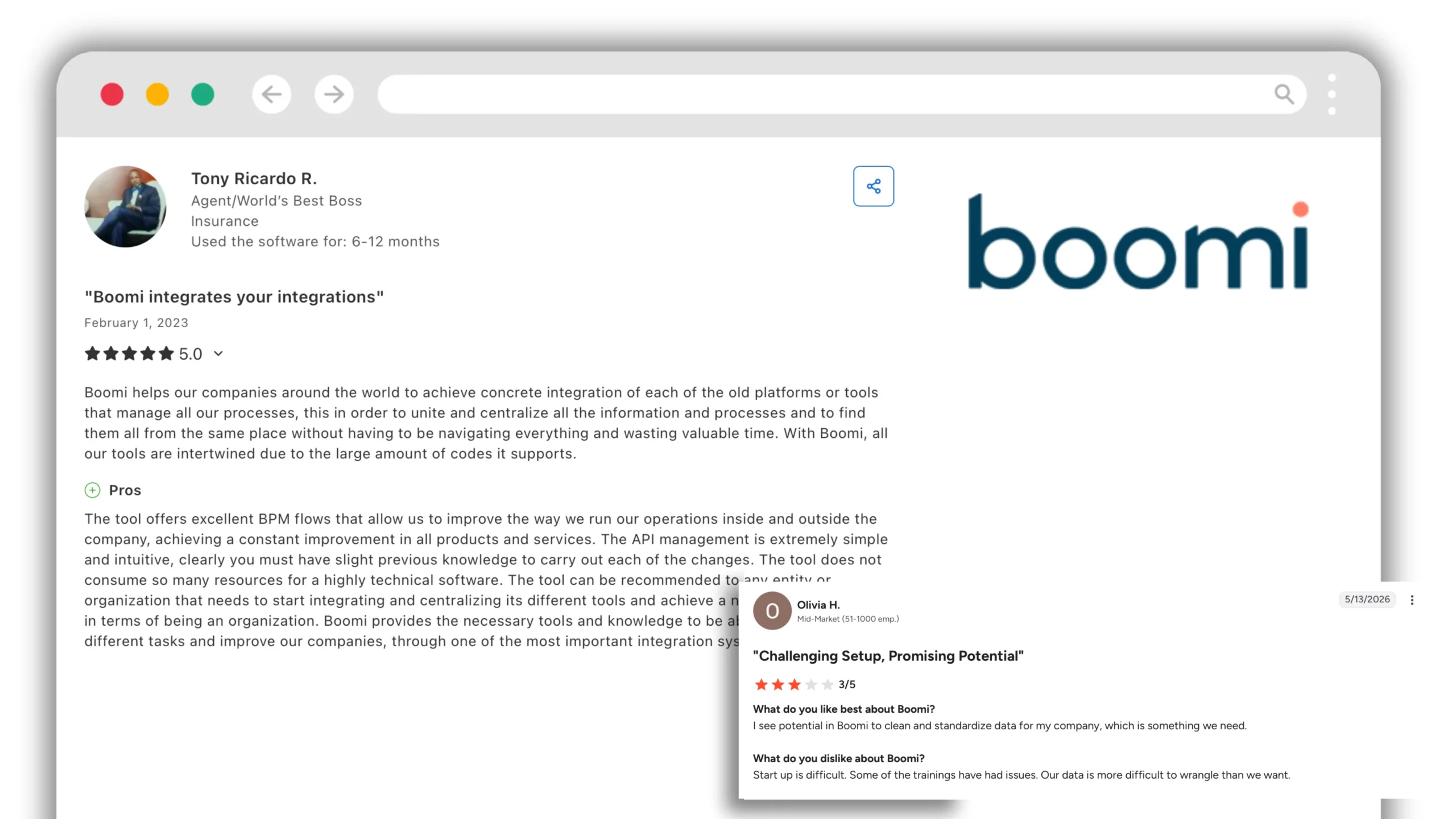 Boomi user reviews
