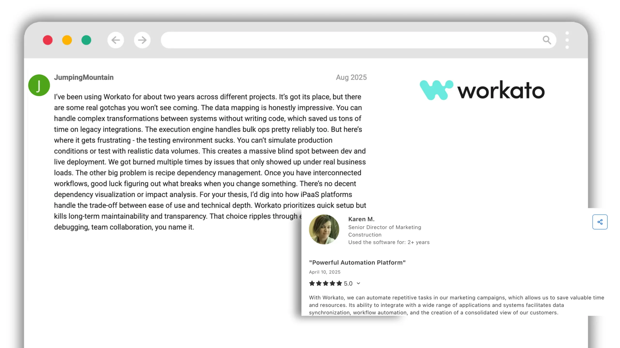 Workato user reviews