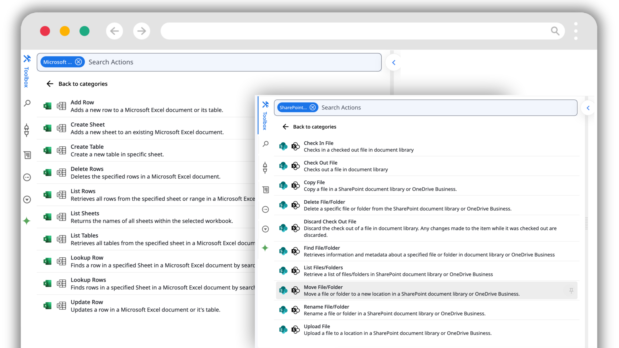 Zenphi SharePoint list actions in the flow builder